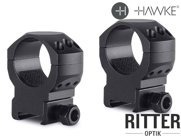 HAWKE Tactical Zielfernrohrmontage für Weaver / Picatinnyschiene 30mm Mittelrohr - Hoch 24117